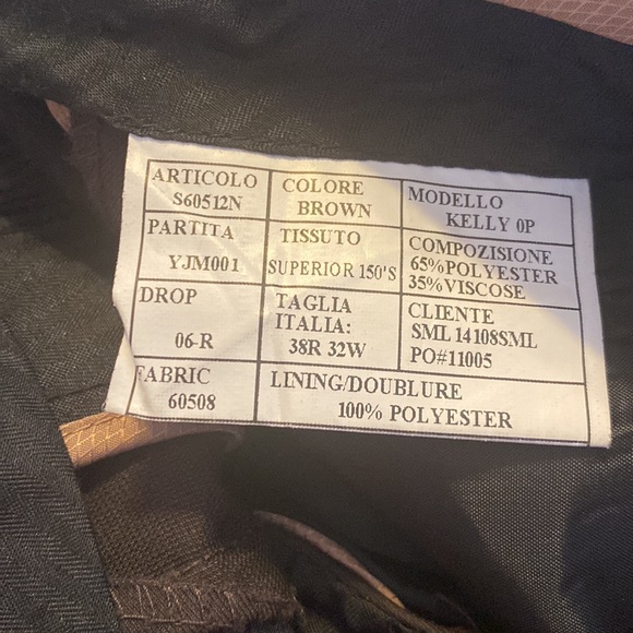 Caravelli Italy mens single breasted lined brown suit; size: 38R, 32W - Picture 13 of 13